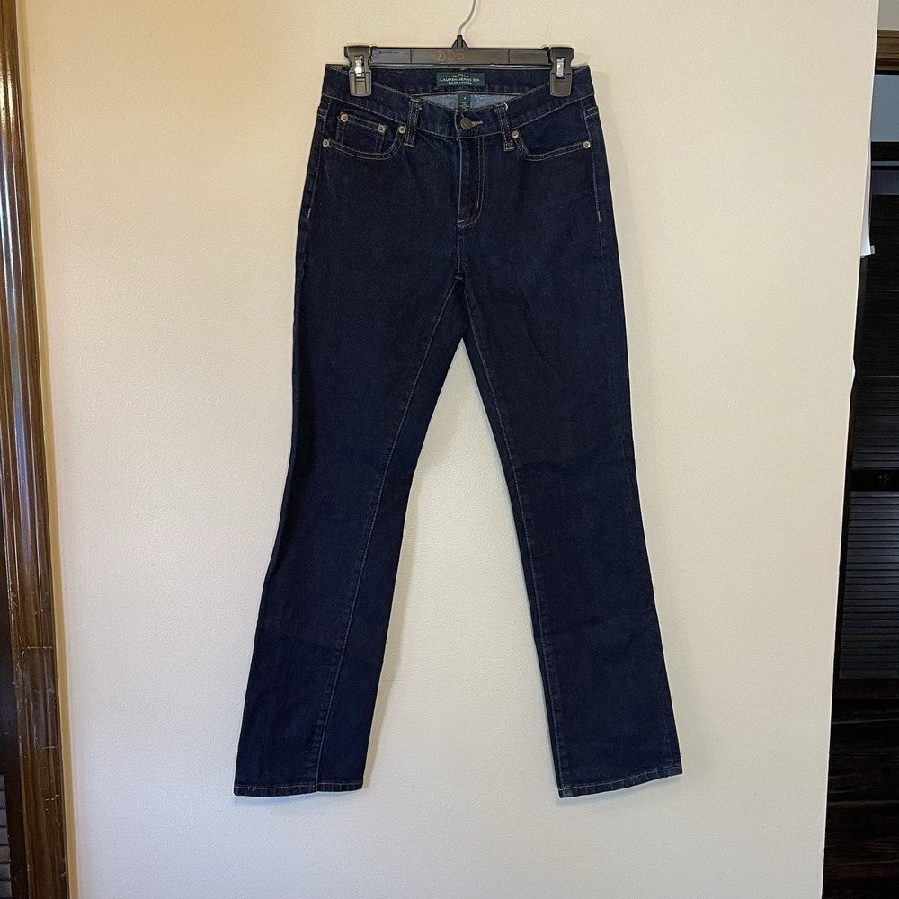 Lauren Ralph Lauren Denim‎ Jeans Size 4 Dark Wash Green Label Straight Leg